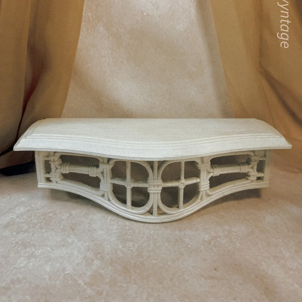 Off White Homco Faux Wicker Wall Shelf